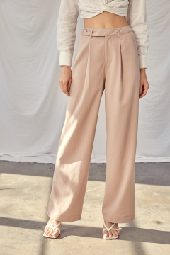 SIDE BUTTON DETAILED WIDE PANTS